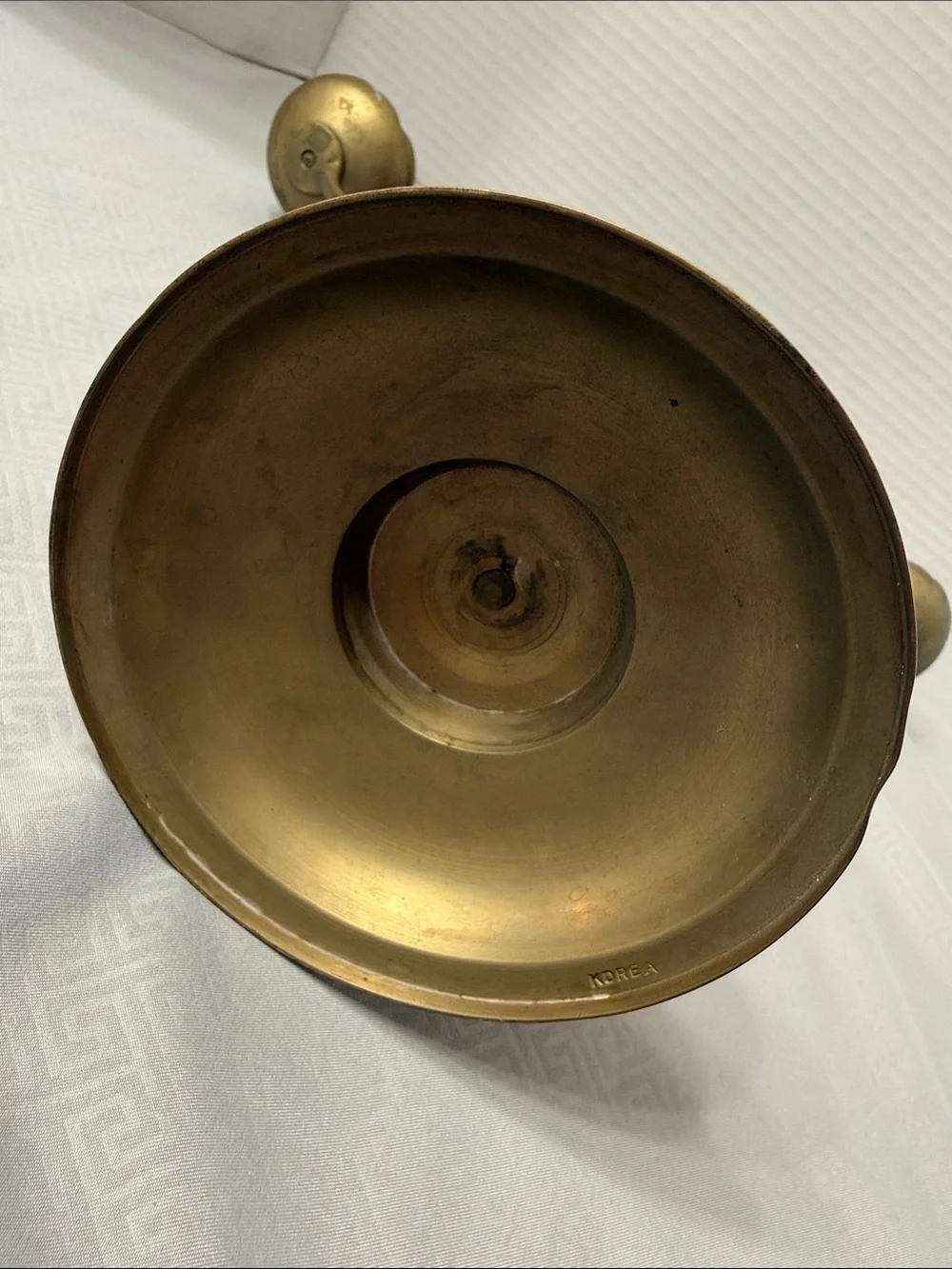Vintage MCM Brass 5 Arm Candle Holder Candelabra Old World Boho Stamped Korea